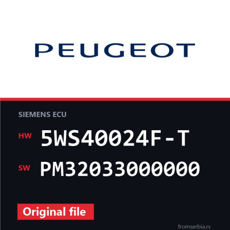 Peugeot 307 5WS40024F-T PM32033000000 original ECU file