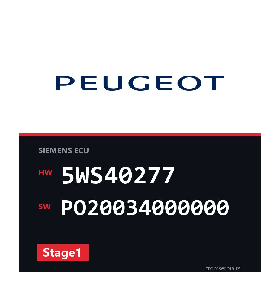 Peugeot 307 5WS40277 PO20034000000 Stage1 tuning file