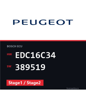 Peugeot 308 EDC16C34 389519 Stage1 / Stage2 tuning file