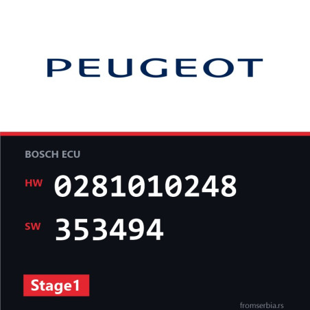 Peugeot 406 0281010248 353494 Stage1 tuning file