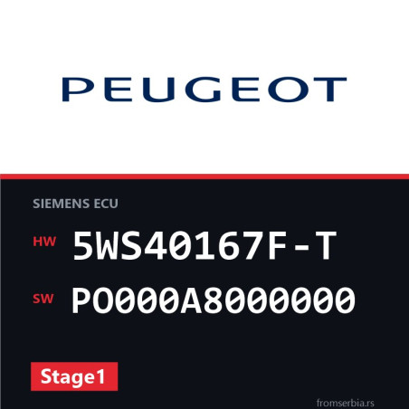 Peugeot 407 5WS40167F-T PO000A8000000 Stage1 tuning file