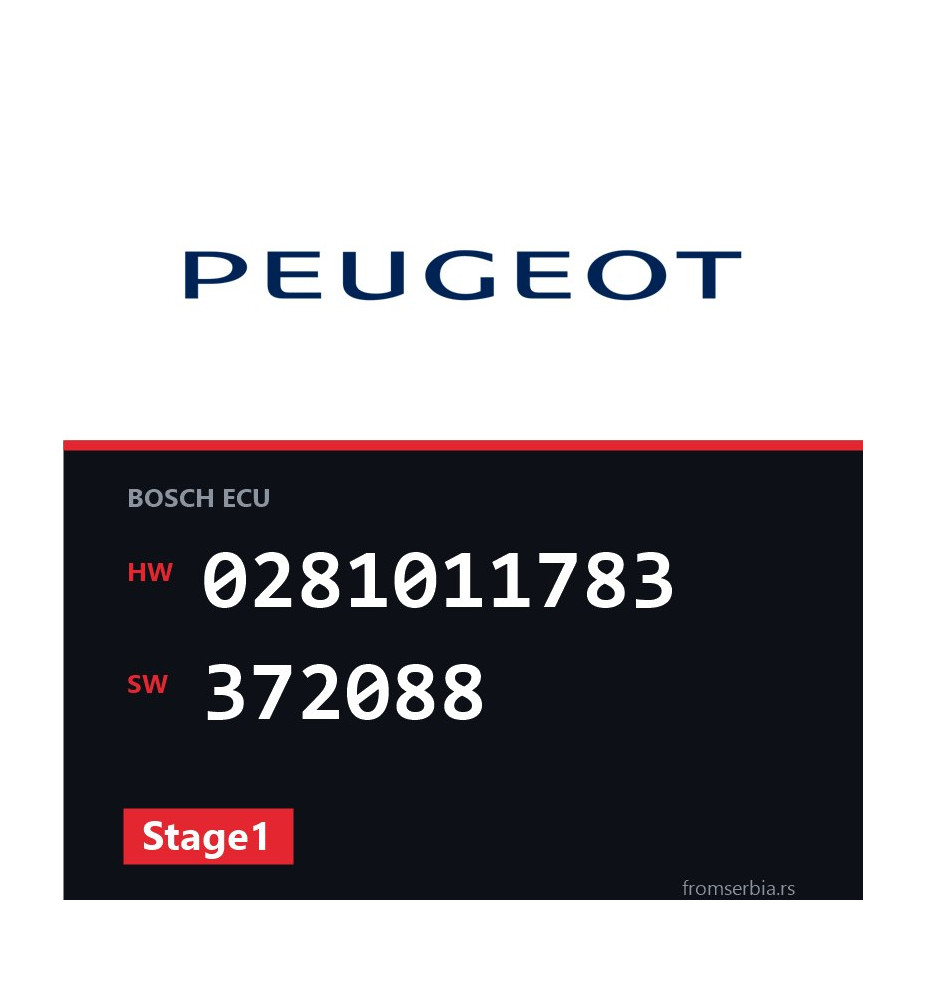 Peugeot 206 0281011783 372088 Stage1 tuning file