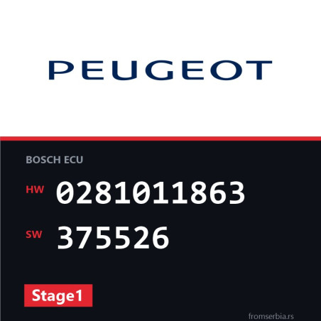 Peugeot 307 0281011863 375526 Stage1 tuning file