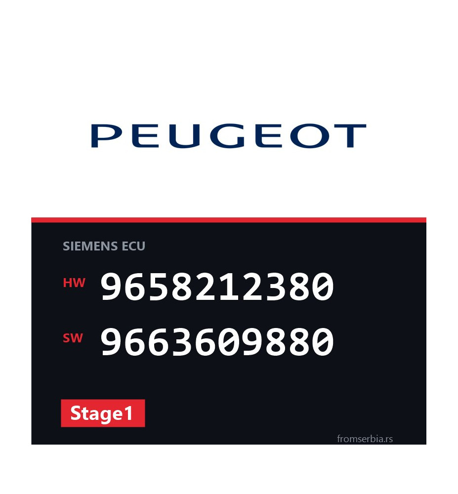 Peugeot 307 9658212380 9663609880 Stage1 tuning file