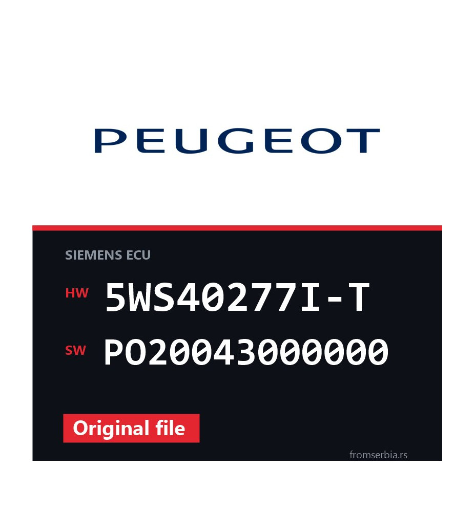 Peugeot 307 5WS40277I-T PO20043000000 original ECU file