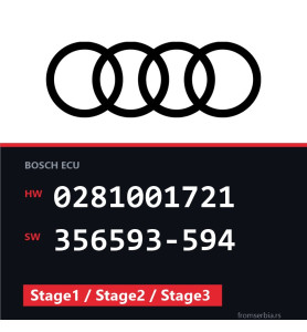Audi A3 0281001721 356593-594 Stage1 / Stage2 / Stage3 tuning file