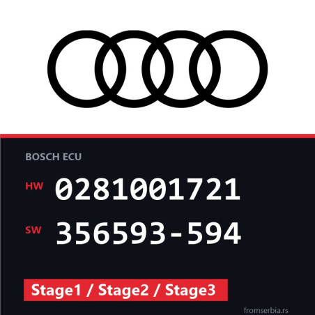 Audi A3 0281001721 356593-594 Stage1 / Stage2 / Stage3 tuning file