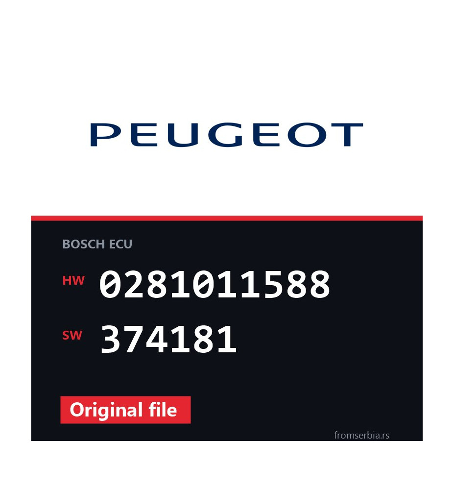 Peugeot 407 0281011588 374181 original ECU file