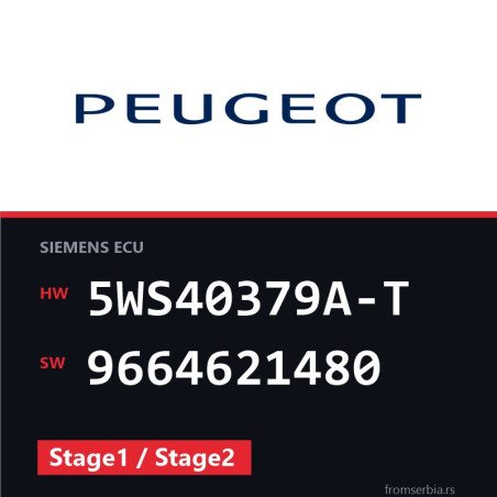 Peugeot 407 5WS40379A-T 9664621480 Stage1 / Stage2 tuning file