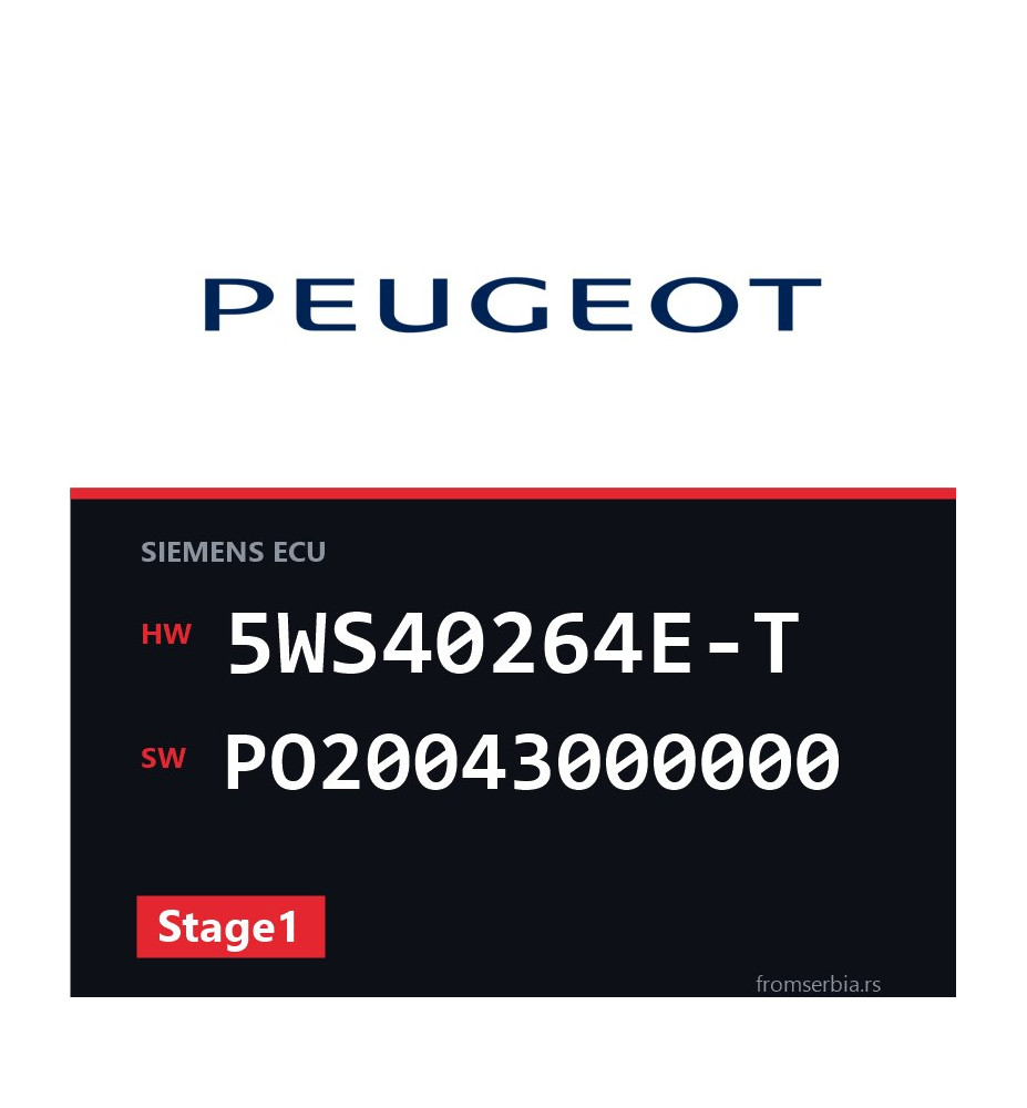 Peugeot 407 5WS40264E-T PO20043000000 Stage1 tuning file