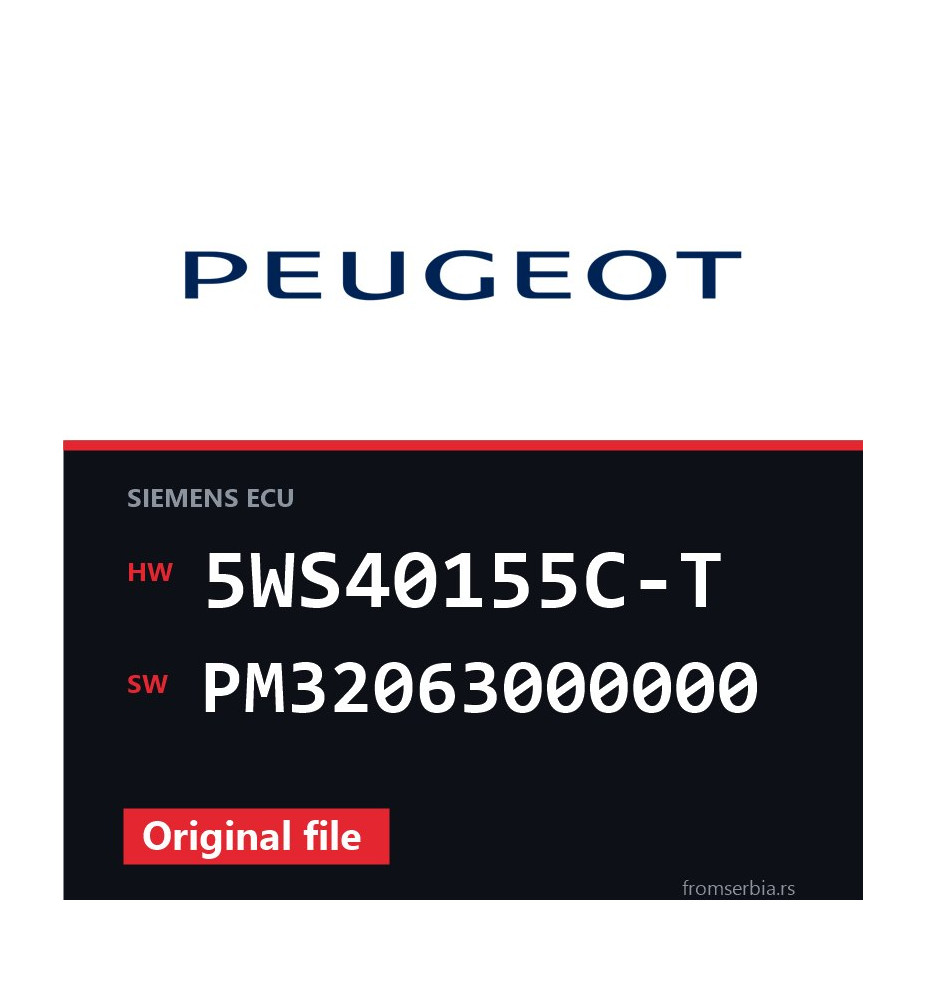 Peugeot Partner 5WS40155C-T PM32063000000 original ECU file