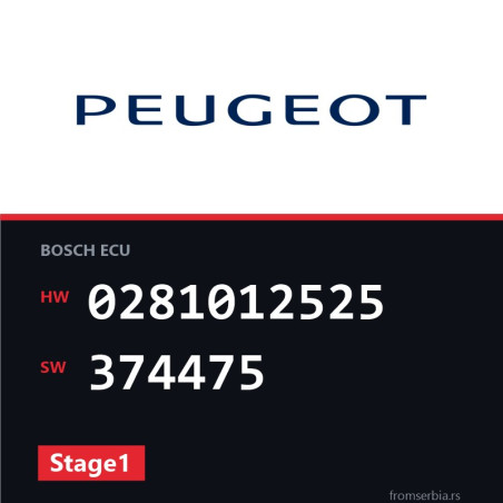 Peugeot 206 0281012525 374475 Stage1 tuning file
