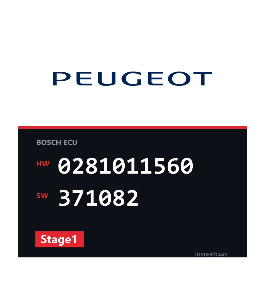 Peugeot 206 0281011560 371082 Stage1 tuning file