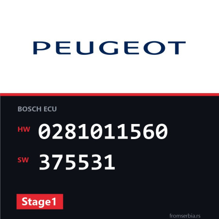 Peugeot 206 0281011560 375531 Stage1 tuning file