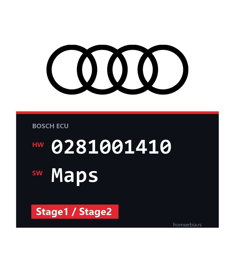 Audi A3 0281001410 Maps Stage1 / Stage2 tuning file