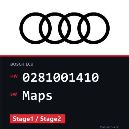 Audi A3 0281001410 Maps Stage1 / Stage2 tuning file
