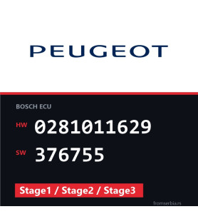Peugeot 307 0281011629 376755 Stage1 / Stage2 / Stage3 tuning file