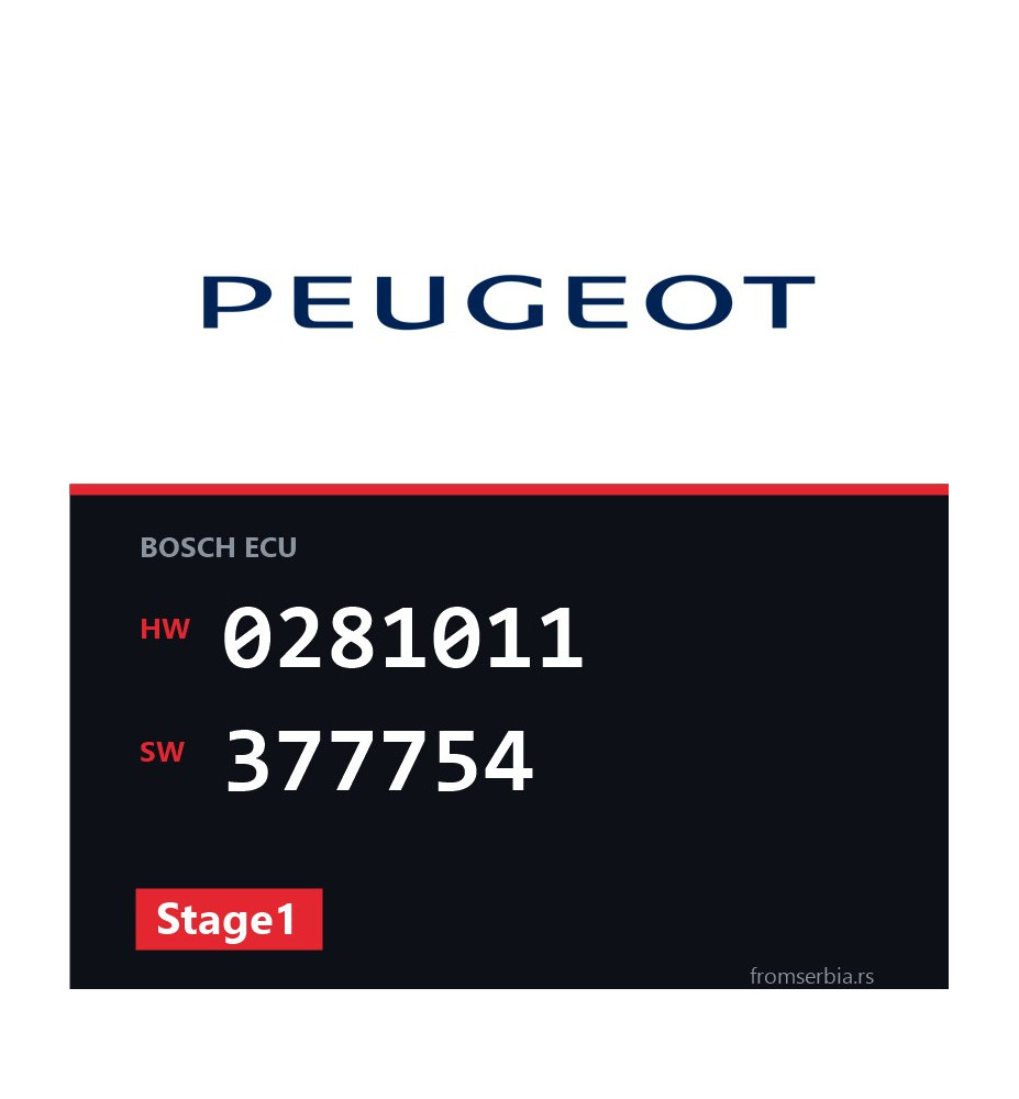 Peugeot 407 0281011 377754 Stage1 tuning file