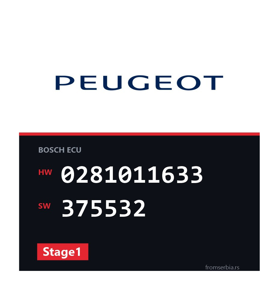 Peugeot 407 0281011633 375532 Stage1 tuning file