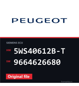 Peugeot 407 5WS40612B-T 9664626680 original ECU file