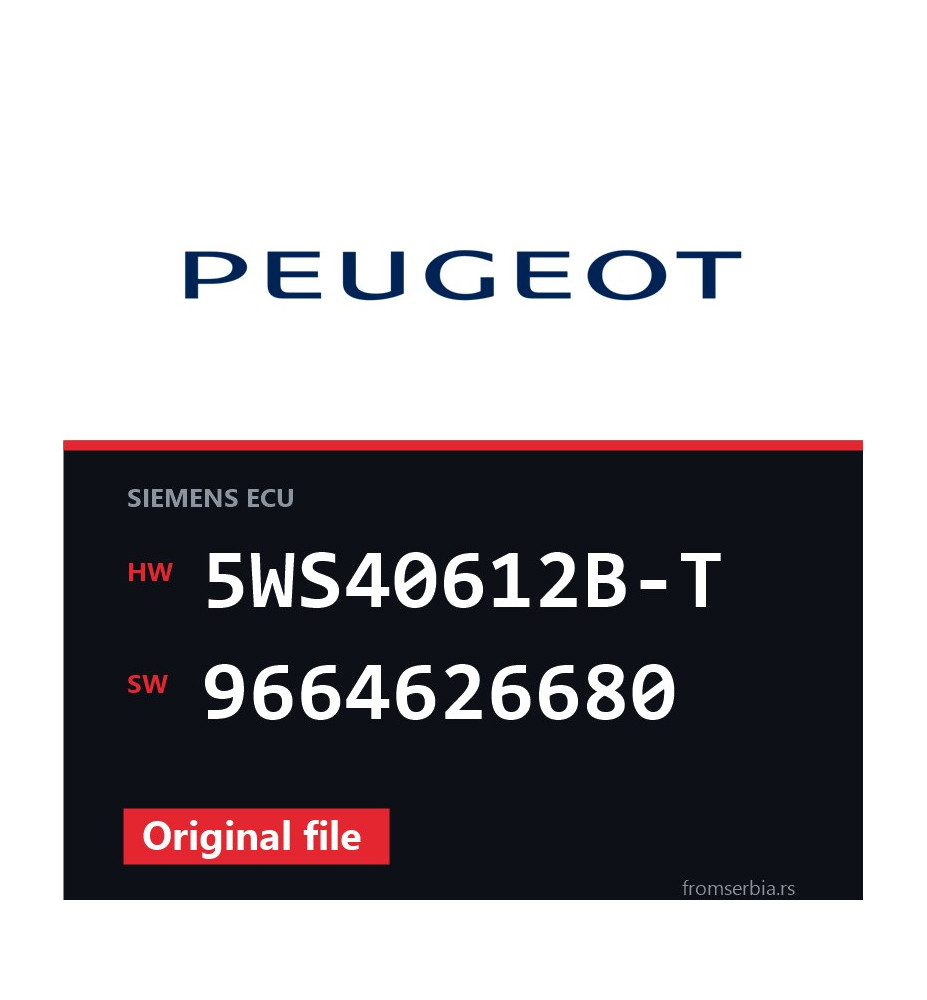 Peugeot 407 5WS40612B-T 9664626680 original ECU file