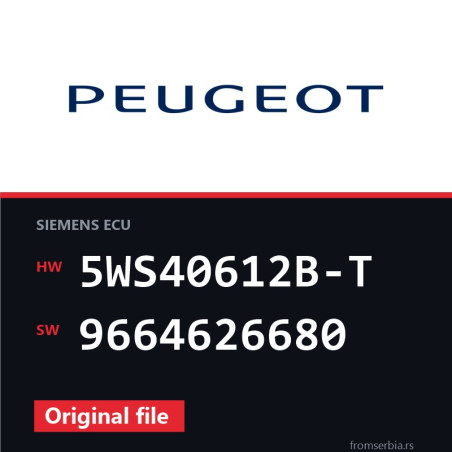 Peugeot 407 5WS40612B-T 9664626680 original ECU file