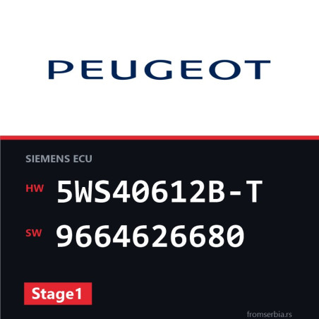 Peugeot 407 5WS40612B-T 9664626680 Stage1 tuning file
