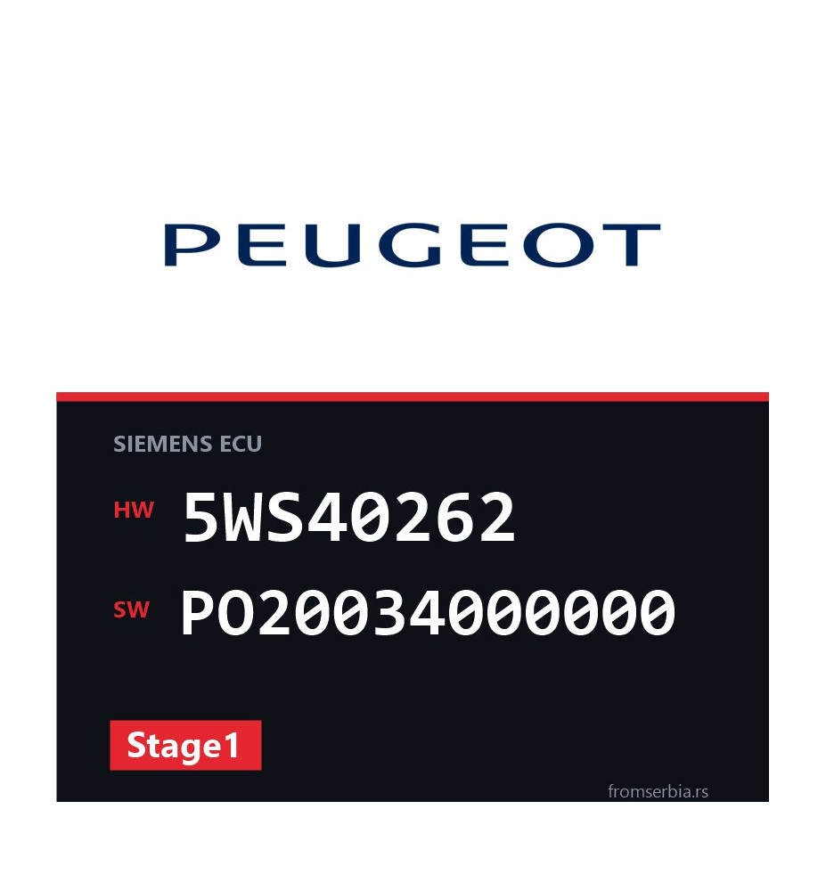 Peugeot 407 5WS40262 PO20034000000 Stage1 tuning file