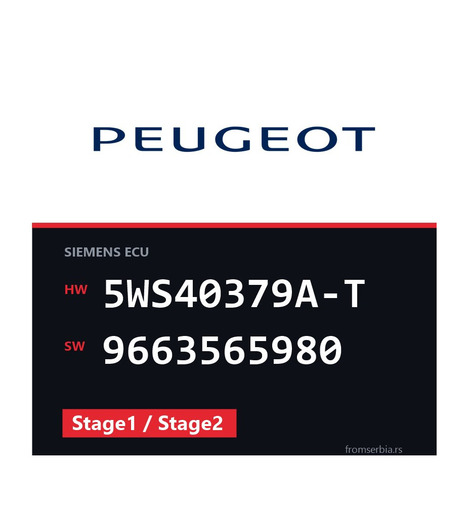 Peugeot 407 5WS40379A-T 9663565980 Stage1 / Stage2 tuning file