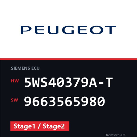 Peugeot 407 5WS40379A-T 9663565980 Stage1 / Stage2 tuning file
