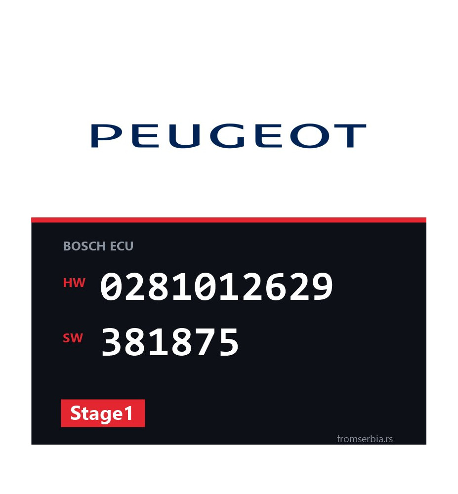 Peugeot 207 0281012629 381875 Stage1 tuning file
