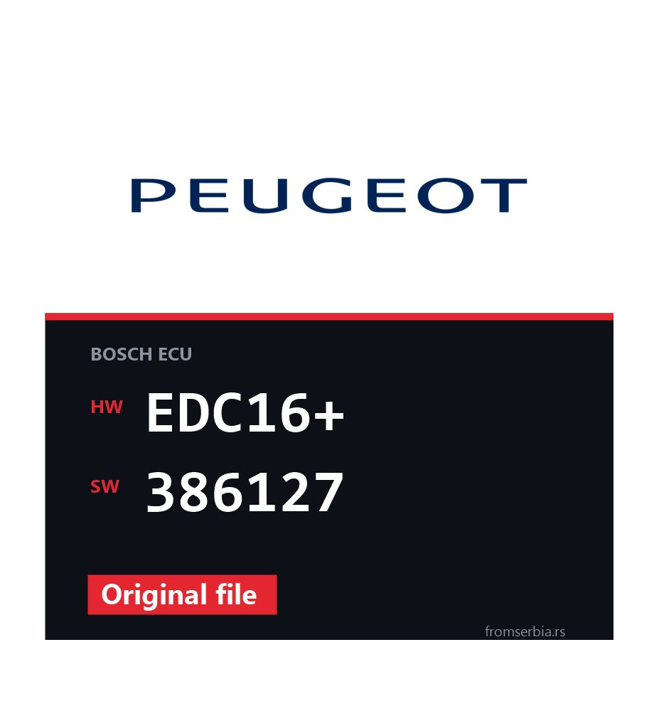 Peugeot 207 EDC16+ 386127 original ECU file