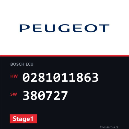 Peugeot 307 0281011863 380727 Stage1 tuning file