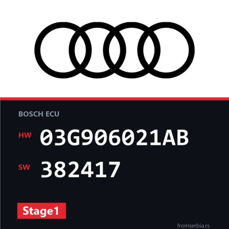 Audi A3 03G906021AB 382417 Stage1 tuning file