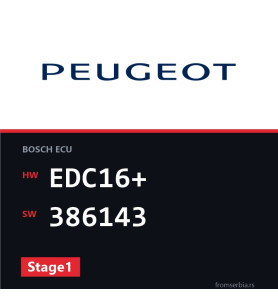 Peugeot 308 EDC16+ 386143 Stage1 tuning file