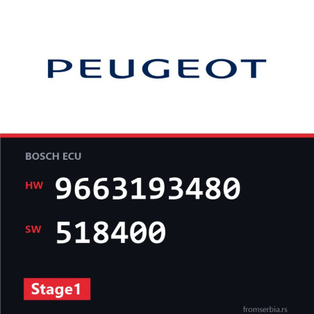 Peugeot 207 9663193480 518400 Stage1 tuning file