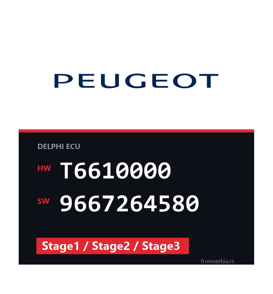 Peugeot 3008 T6610000 9667264580 Stage1 / Stage2 / Stage3 tuning file