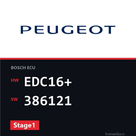 Peugeot 308 EDC16+ 386121 Stage1 tuning file
