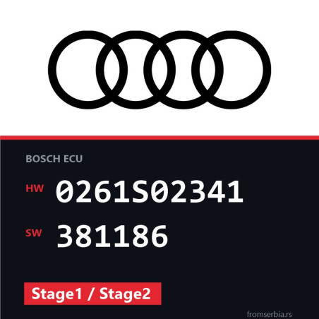 Audi A3 0261S02341 381186 Stage1 / Stage2 tuning file