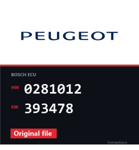 Peugeot 308 0281012 393478 original ECU file