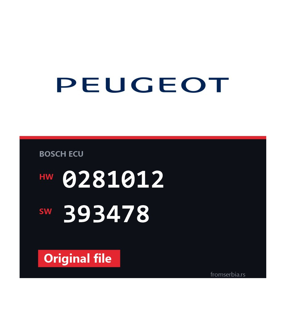 Peugeot 308 0281012 393478 original ECU file
