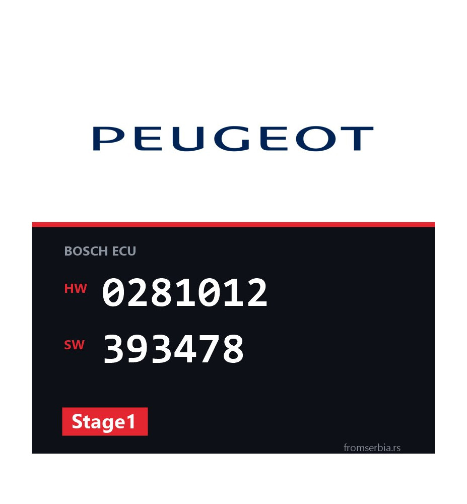 Peugeot 308 0281012 393478 Stage1 tuning file