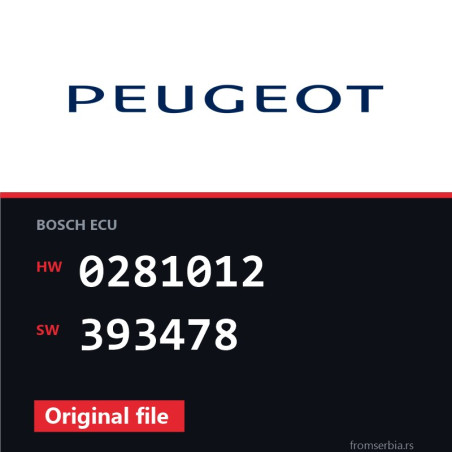 Peugeot 308 0281012 393478 original ECU file