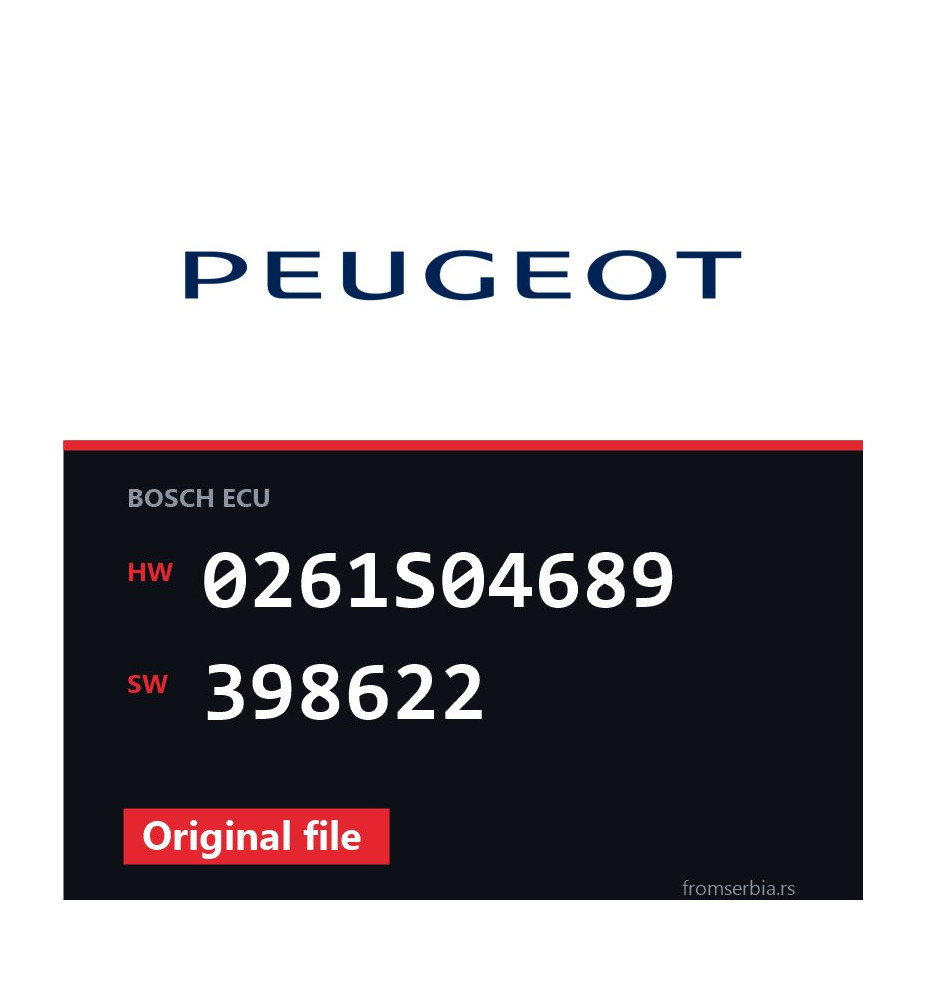 Peugeot 308 0261S04689 398622 original ECU file