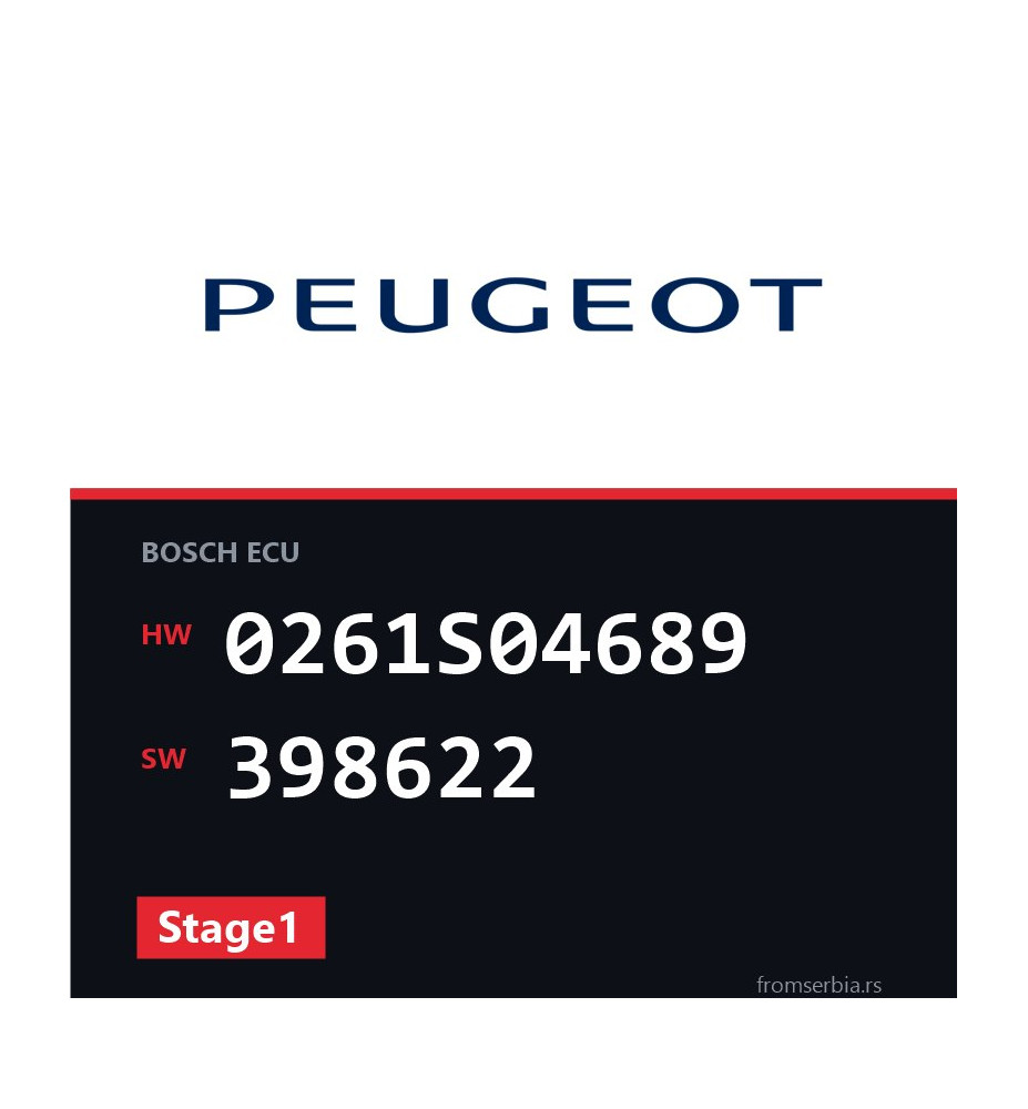Peugeot 308 0261S04689 398622 Stage1 tuning file