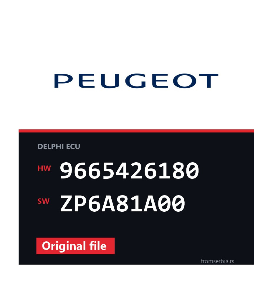 Peugeot 308 9665426180 ZP6A81A00 original ECU file