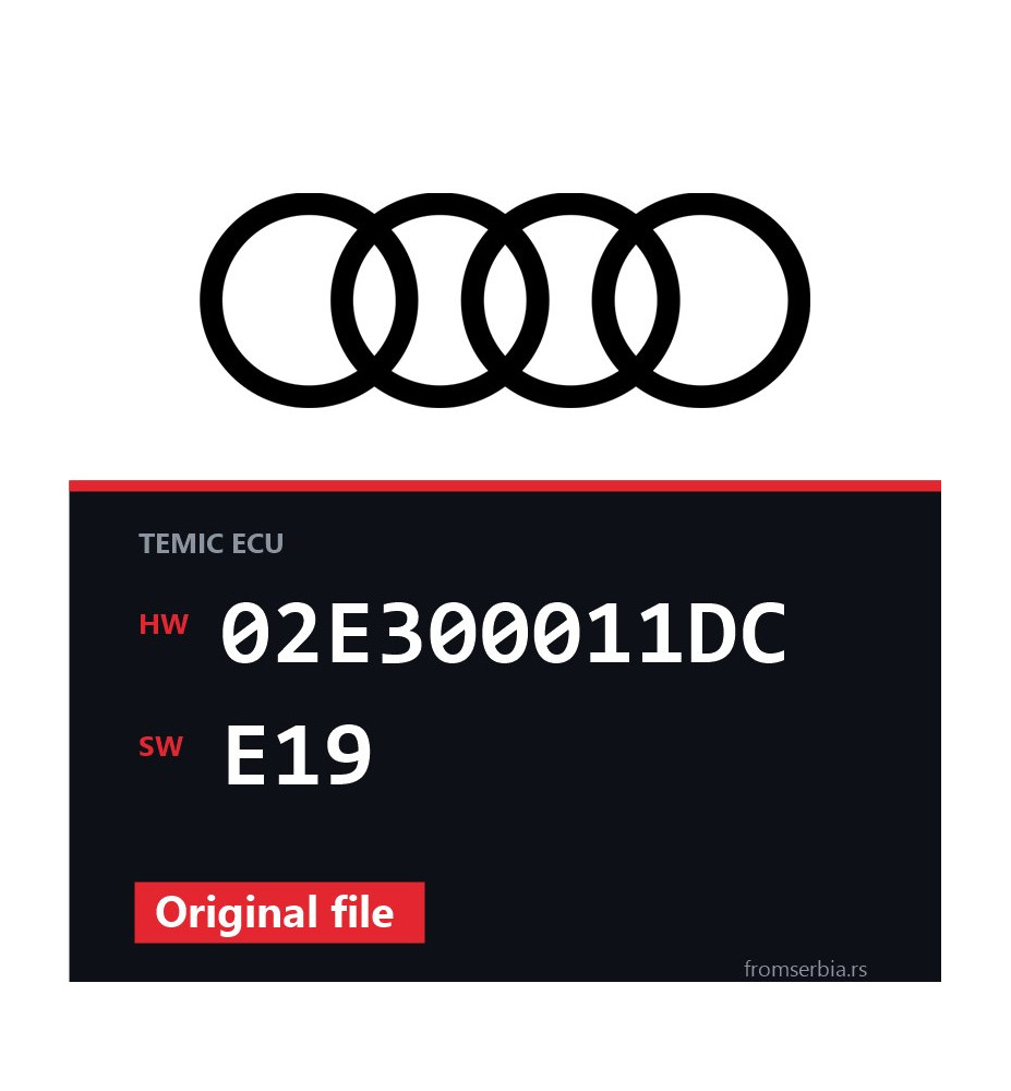 Audi A3 02E300011DC E19 original ECU file