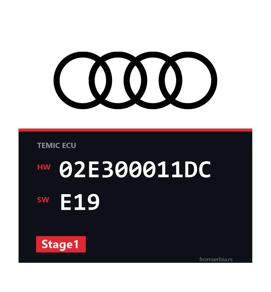 Audi A3 02E300011DC E19 Stage1 tuning file