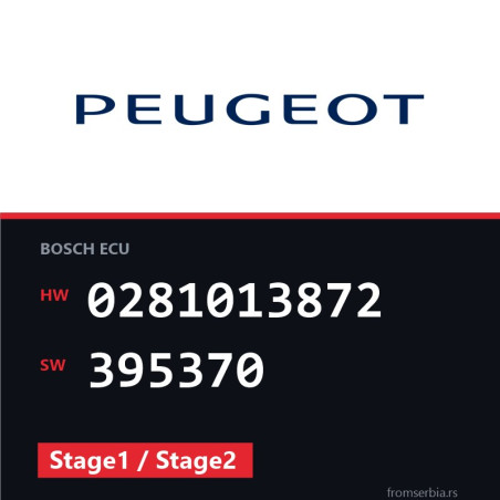 Peugeot 308 0281013872 395370 Stage1 / Stage2 tuning file
