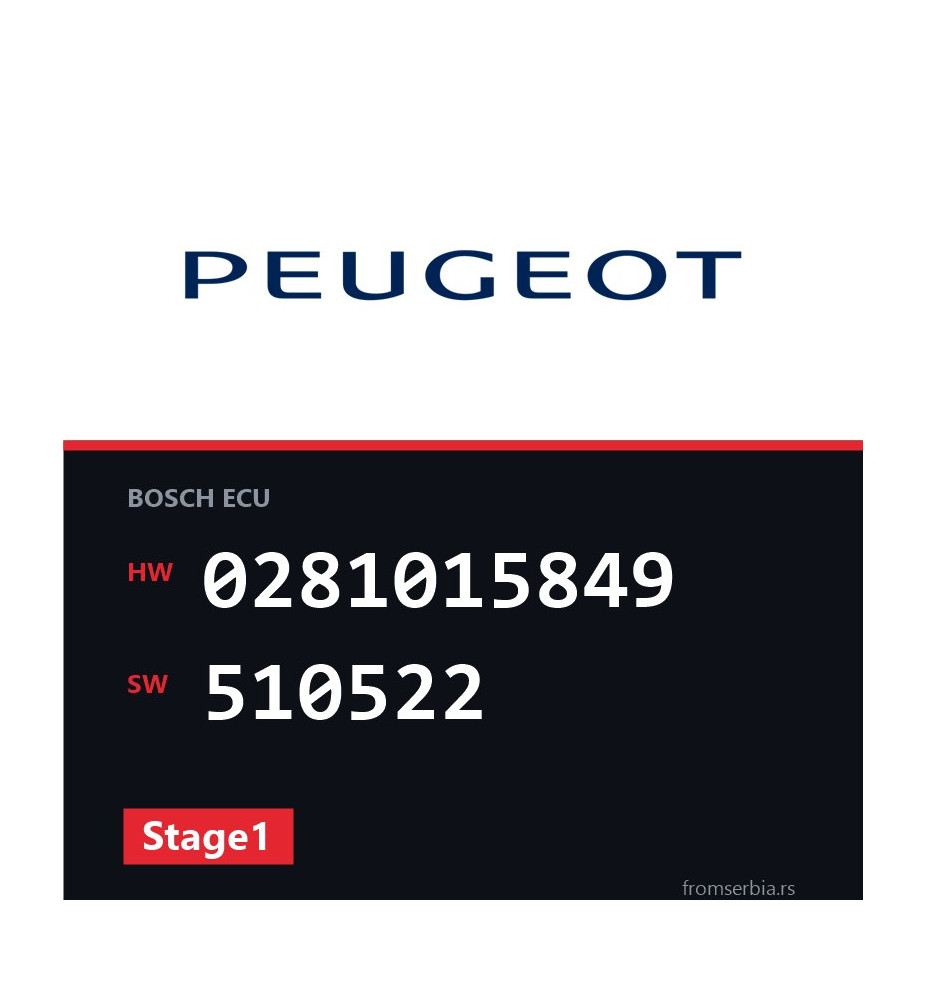Peugeot 207 0281015849 510522 Stage1 tuning file